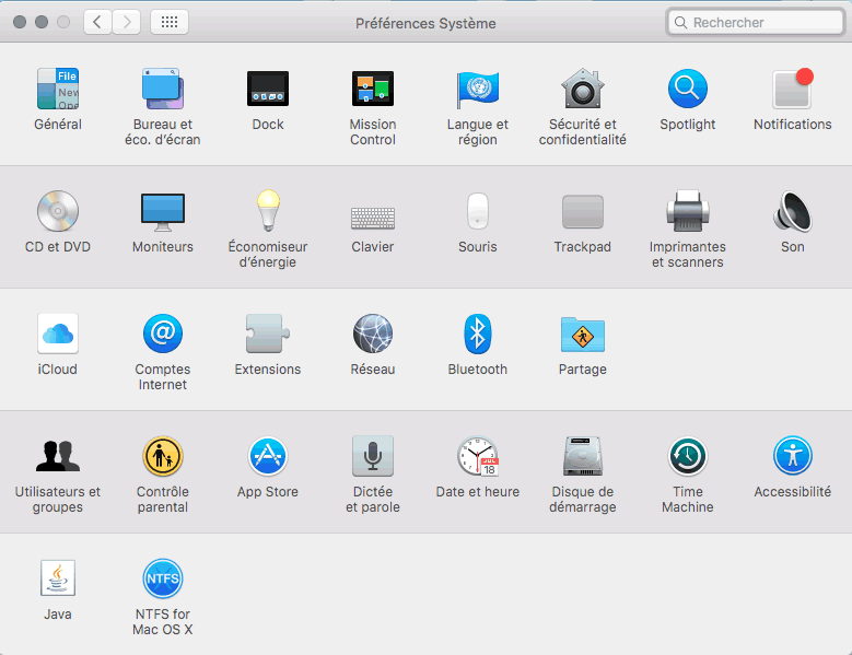 Préférences Systèmes sur Mac OSX