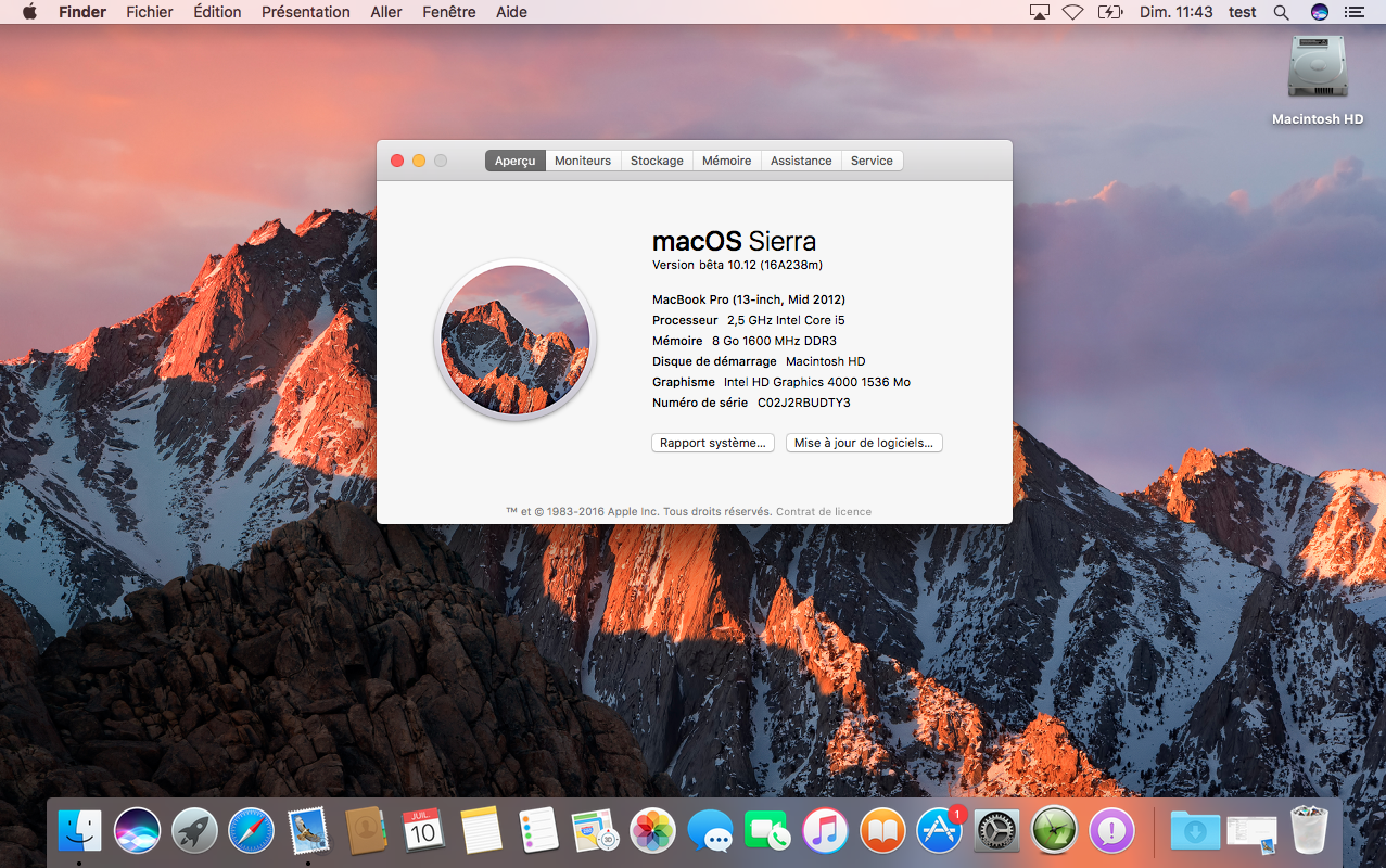 macOS Sierra : mise à jour de l'OS