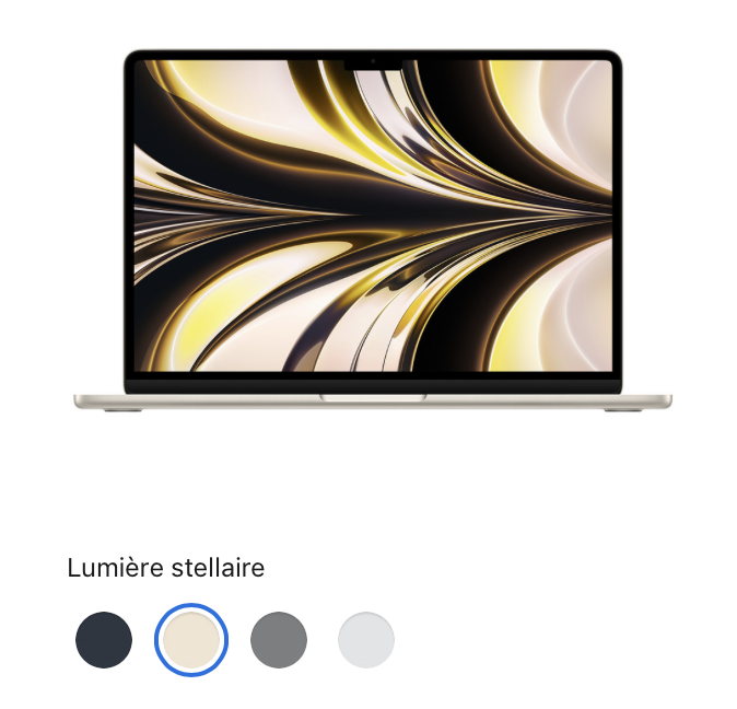 MacBook Air couleur Lumière stellaire